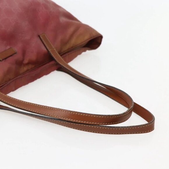 GUCCI GG Canvas Tote Bag Nylon Pink Gold 295252 Auth - Picture 7 of 16